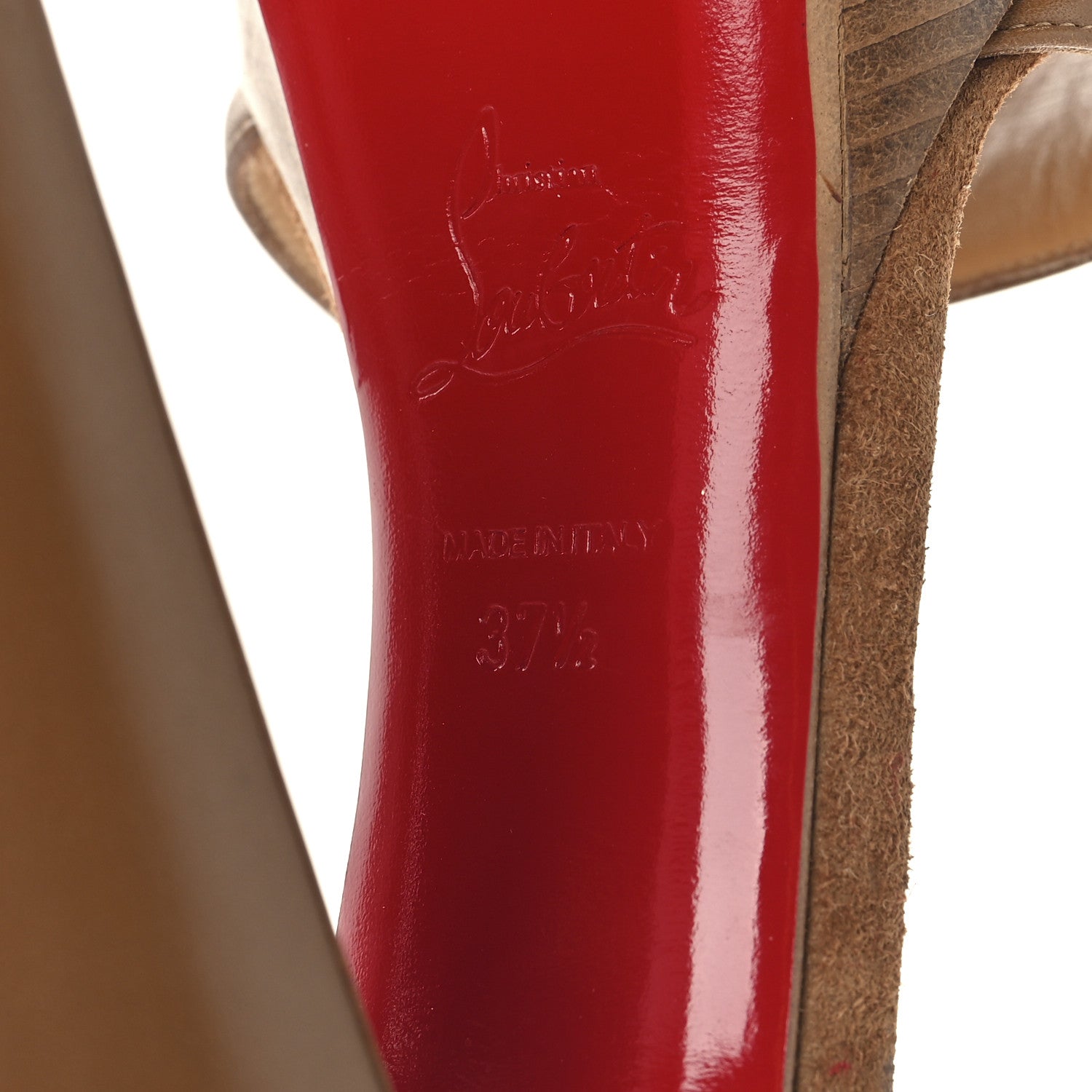 Christian Louboutin Calfskin Haute Retene 140 Platform Sandals 37.5 Noisette 7 of 10