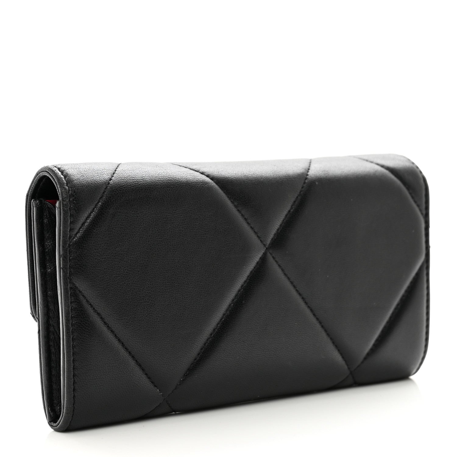 Chanel Lambskin Quilted Chanel 19 Flap Wallet Black 3 of 10