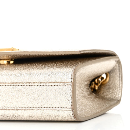 Saint Laurent Metallic Calfskin Small Classic Monogram Kate Satchel Platine 9 of 10