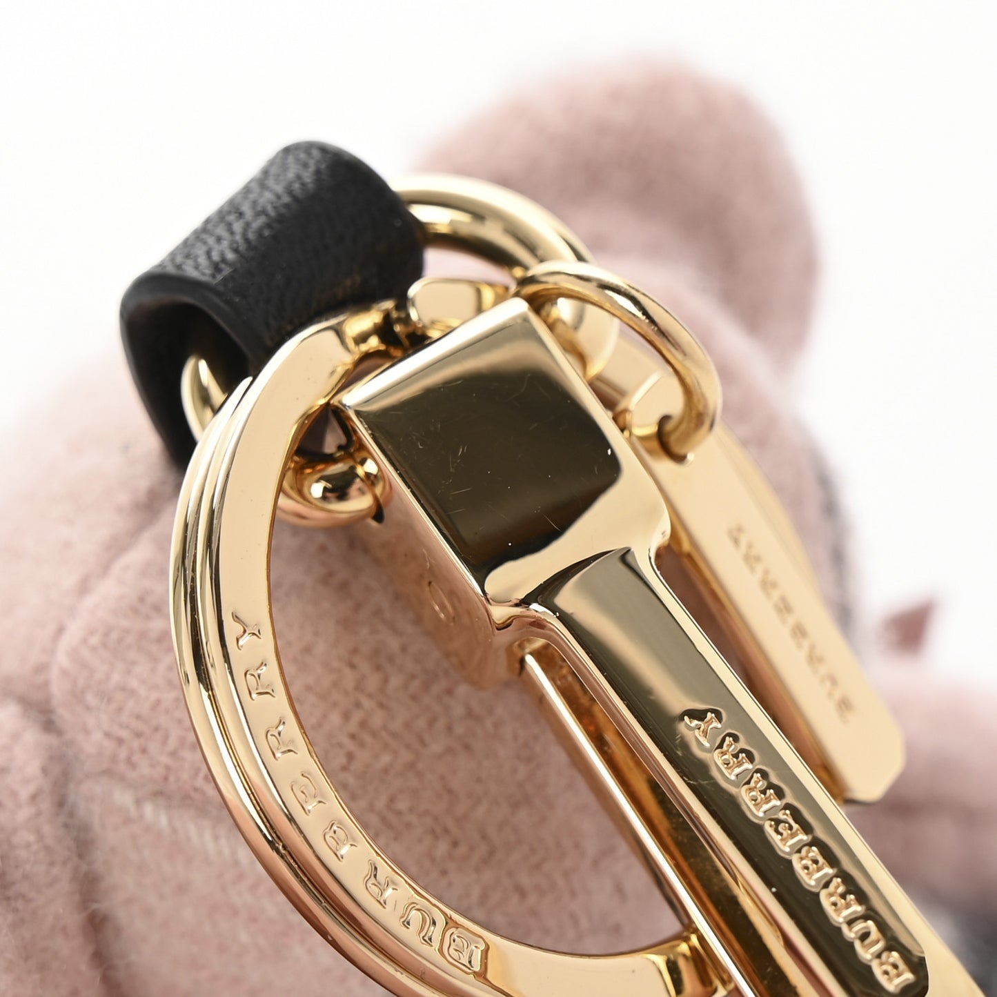 Cashmere Check Thomas Bear Keychain Charm Ash Rose