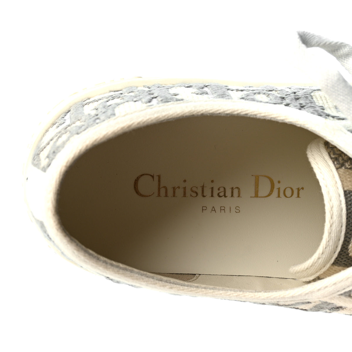 Christian Dior Canvas Oblique Walk'N'Dior Low Top Sneakers 37 Grey Stone 7 of 9