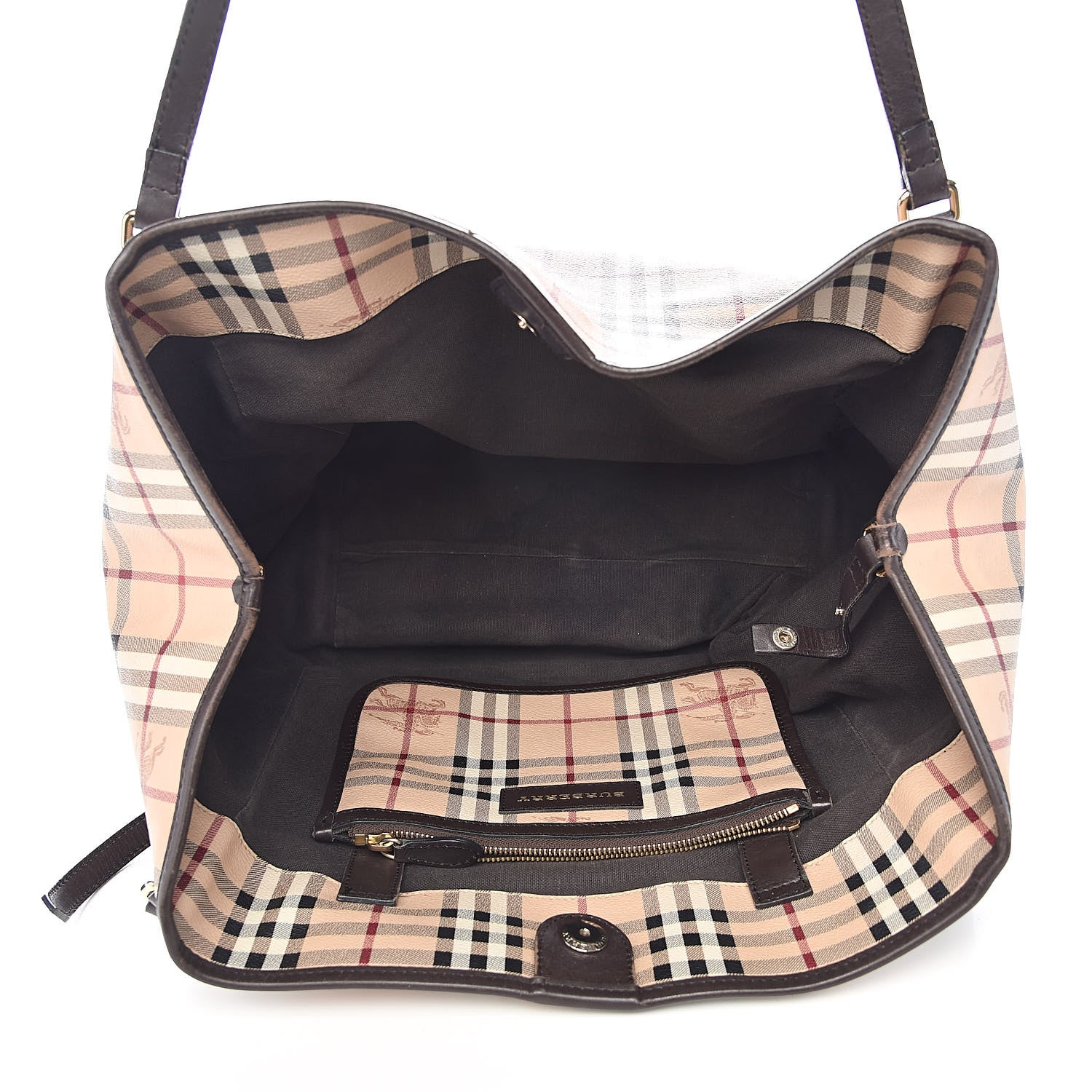 Burberry Haymarket Check Large Canterbury Tote Chocolate 5 of 17