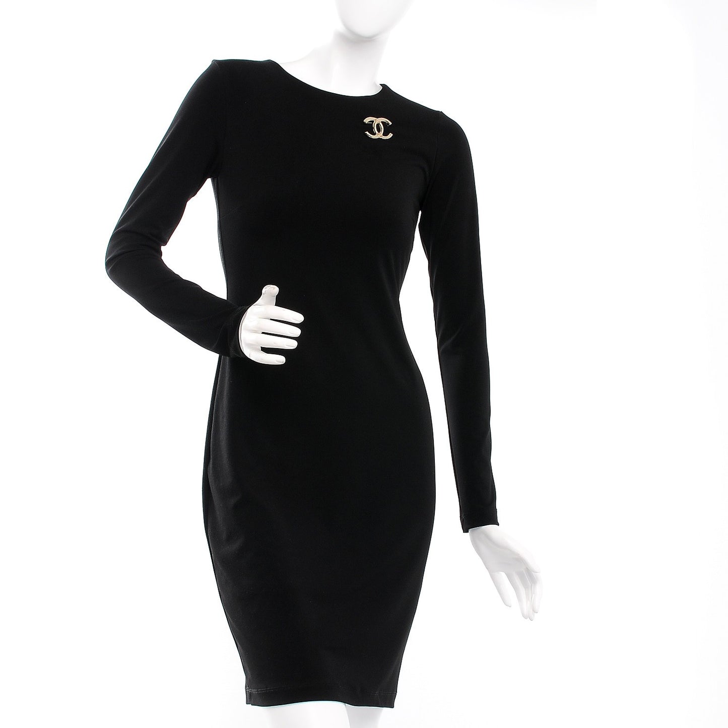 Metal CC Brooch Gold