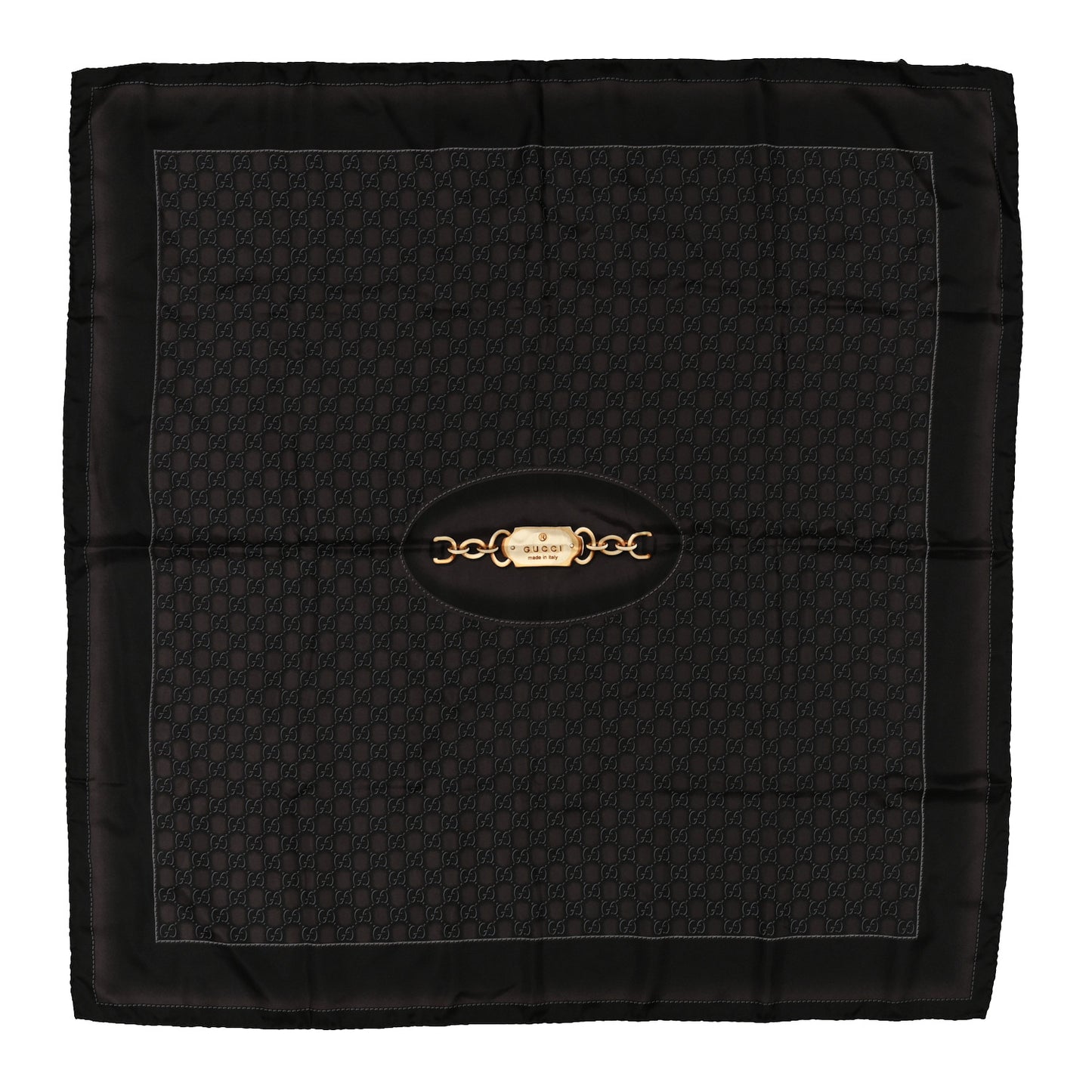Silk Monogram Square Scarf Brown