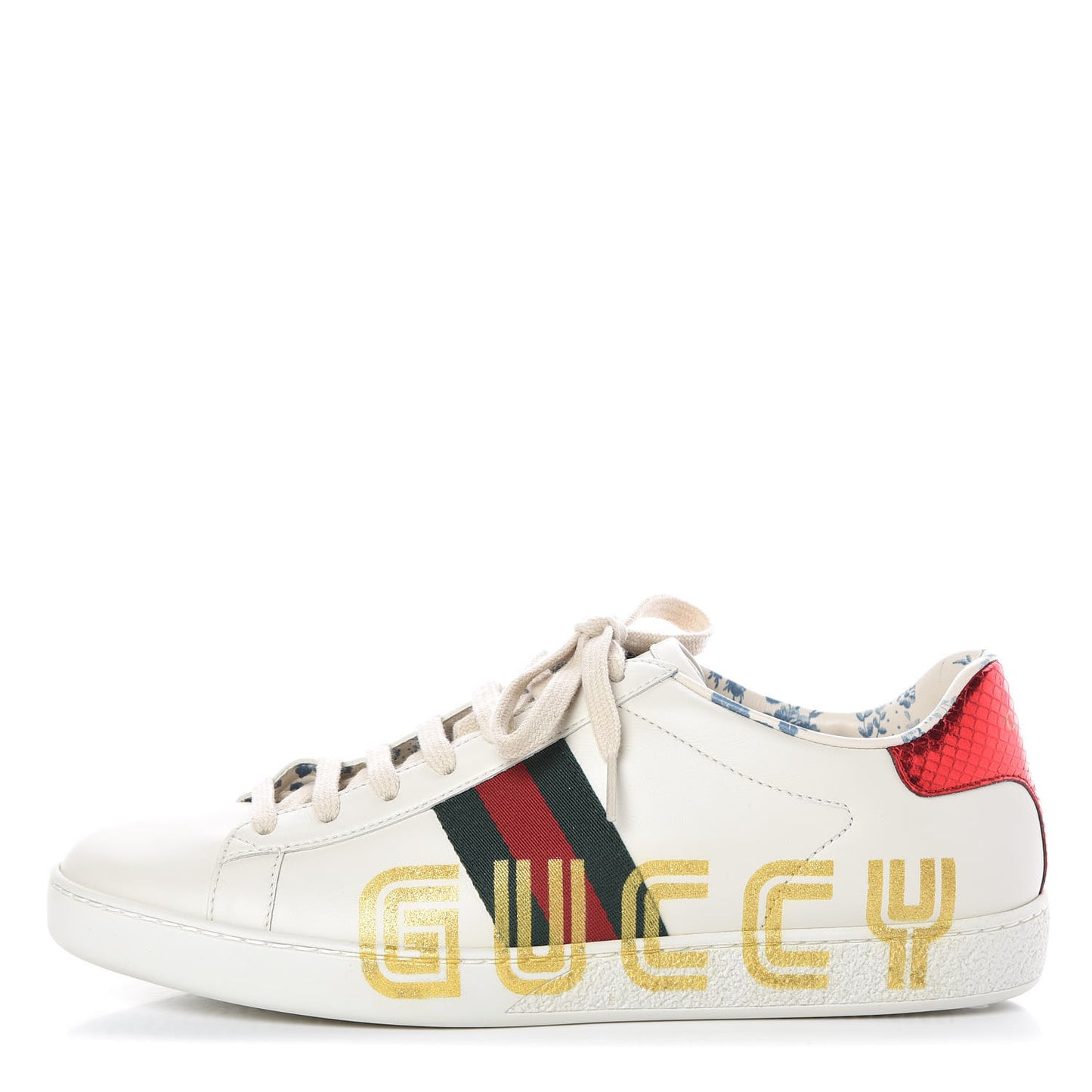 X SEGA Calfskin Ayers Web Guccy Womens Ace Sneakers 38.5 White
