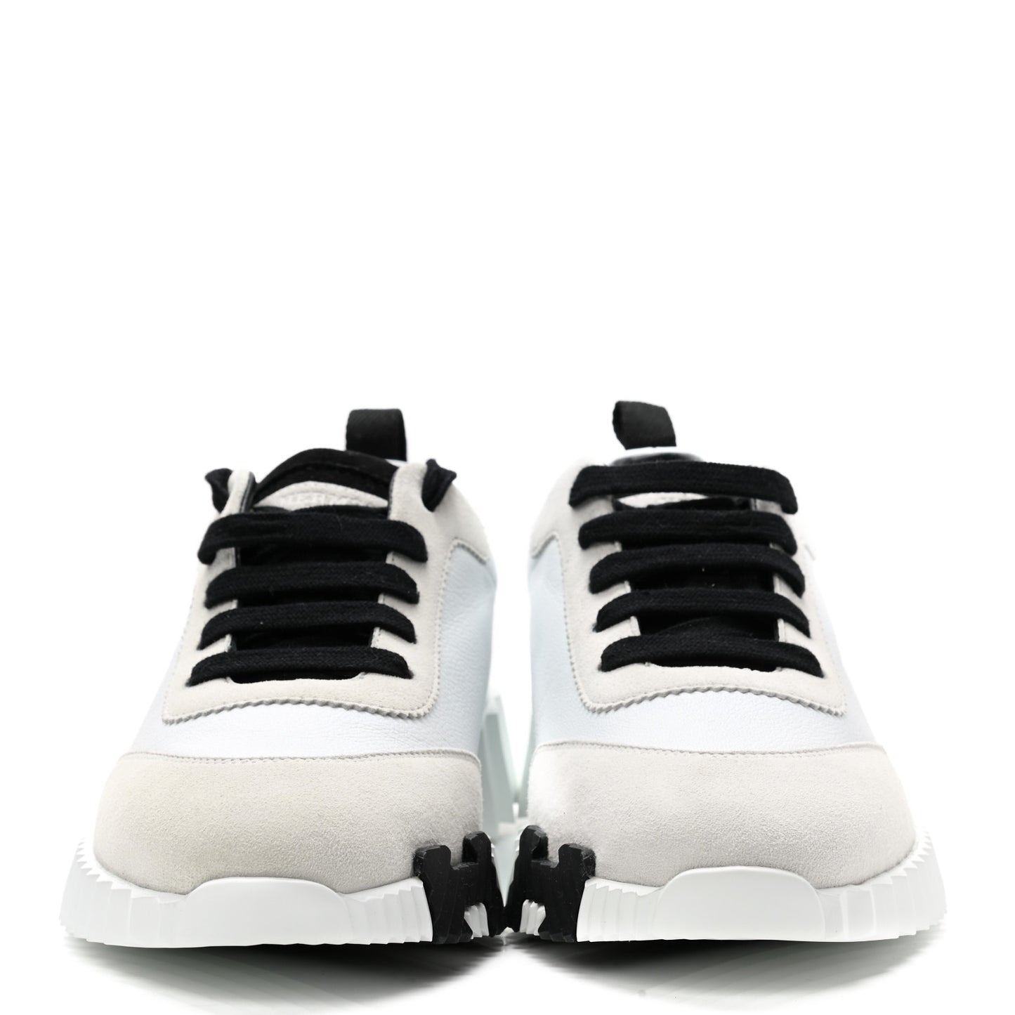 Goatskin Suede Goatskin Bouncing Sneakers 37 White Black