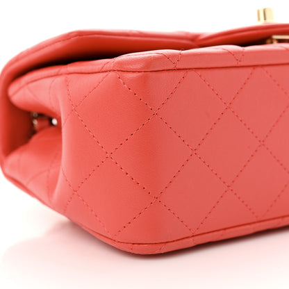 Chanel Lambskin Quilted Mini Rectangular Flap Coral 9 of 10