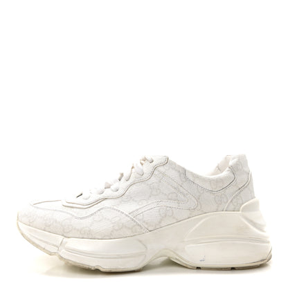 Gucci GG Supreme Monogram Womens Rhyton Sneakers 39.5 White 1 of 18