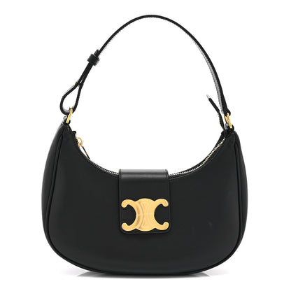 Celine Smooth Calfskin Medium Strap Ava Triomphe Shoulder Bag Black 1 of 10