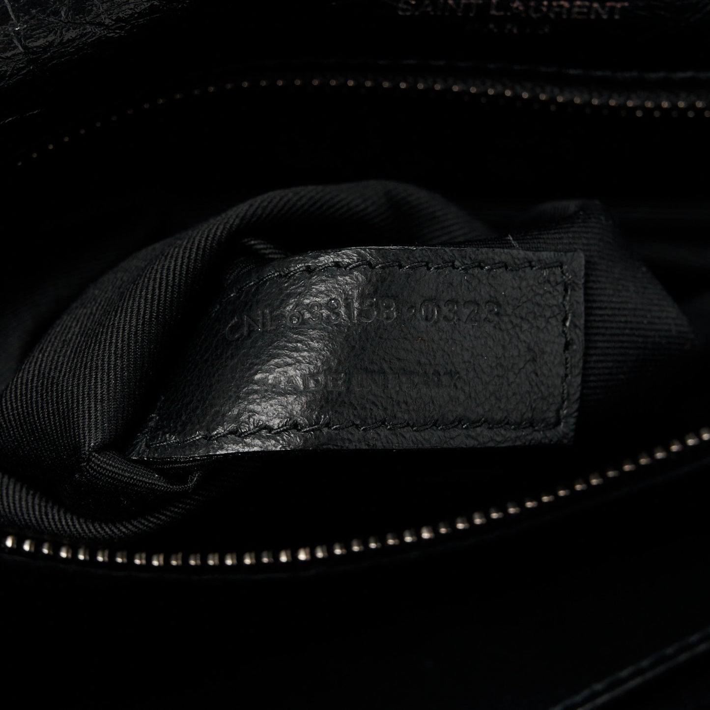 Crinkled Calfskin Matelasse Monogram Medium Niki Chain Satchel Black