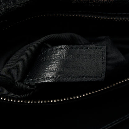 Saint Laurent Crinkled Calfskin Matelasse Monogram Medium Niki Chain Satchel Black 8 of 11