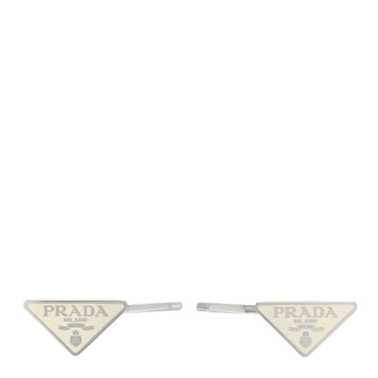 Prada Metal Triangle Hair Clip Set White 1 of 5