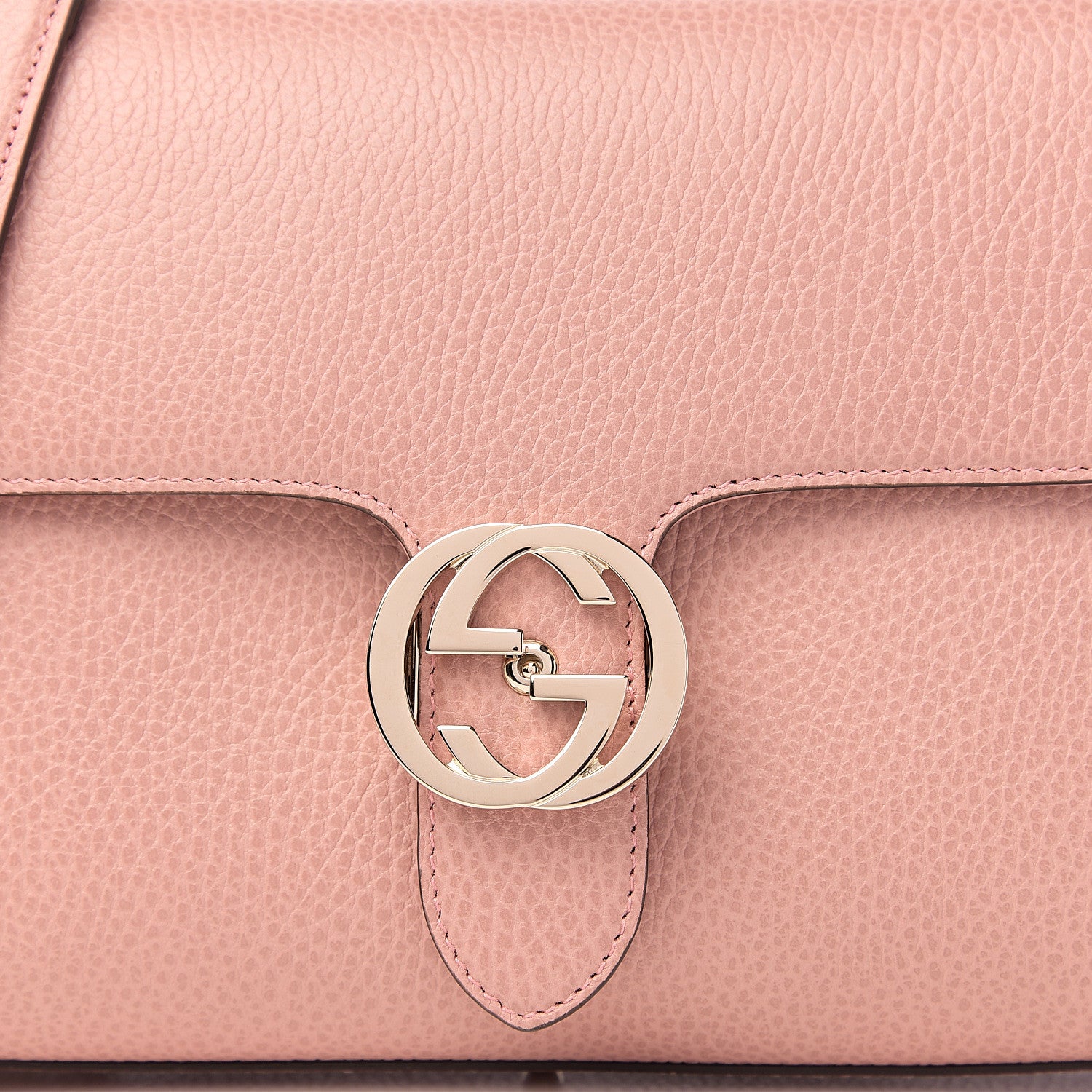 Gucci Dollar Calfskin Interlocking G Top Handle Shoulder Bag Soft Pink 9 of 9