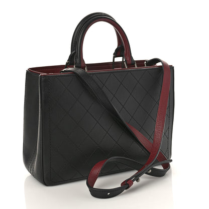 Chanel Bullskin Stitched Bi-Color Medium Shopping Tote Black 3 of 8
