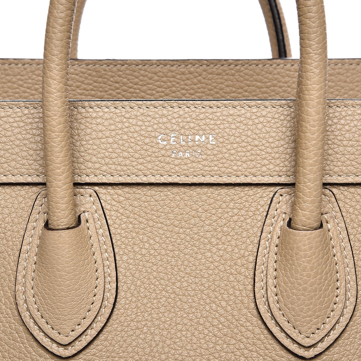 Celine Drummed Calfskin Nano Luggage Dune 7 of 9