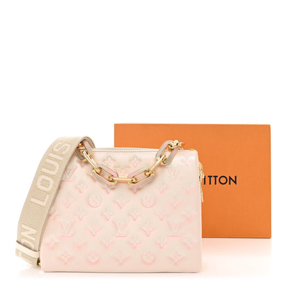 Louis Vuitton Pearlescent Lambskin Embossed Monogram Coussin PM Beige Rose 13 of 13