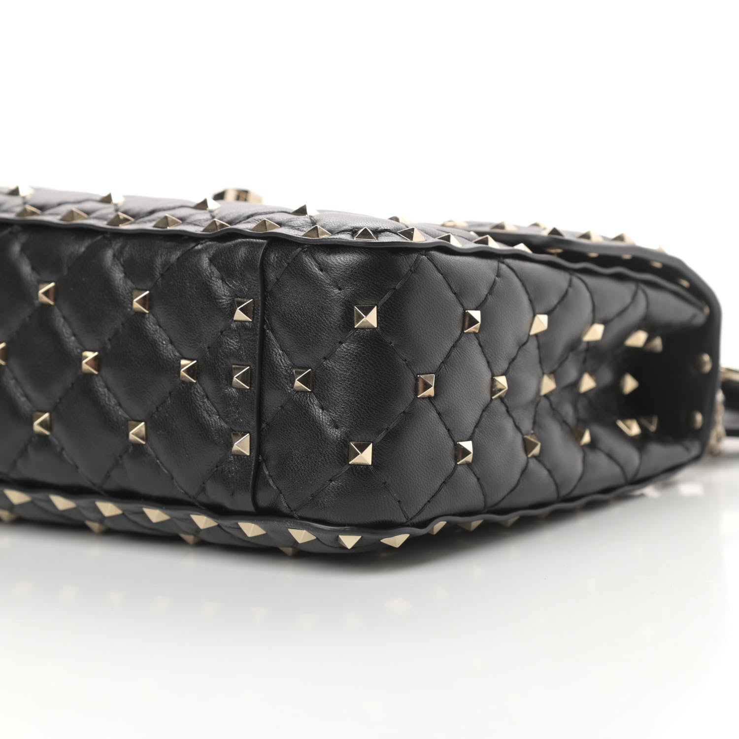 Valentino Garavani Lambskin Medium Rockstud Spike Shoulder Bag Black 9 of 11