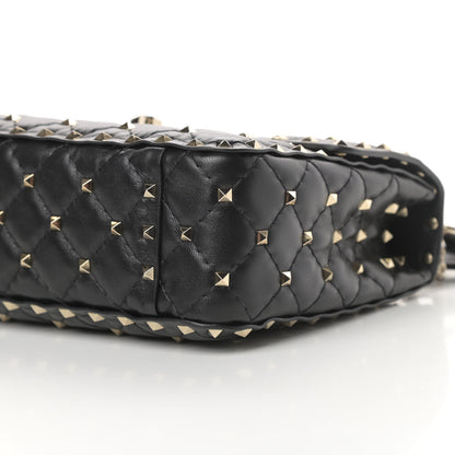 Valentino Garavani Lambskin Medium Rockstud Spike Shoulder Bag Black 9 of 11
