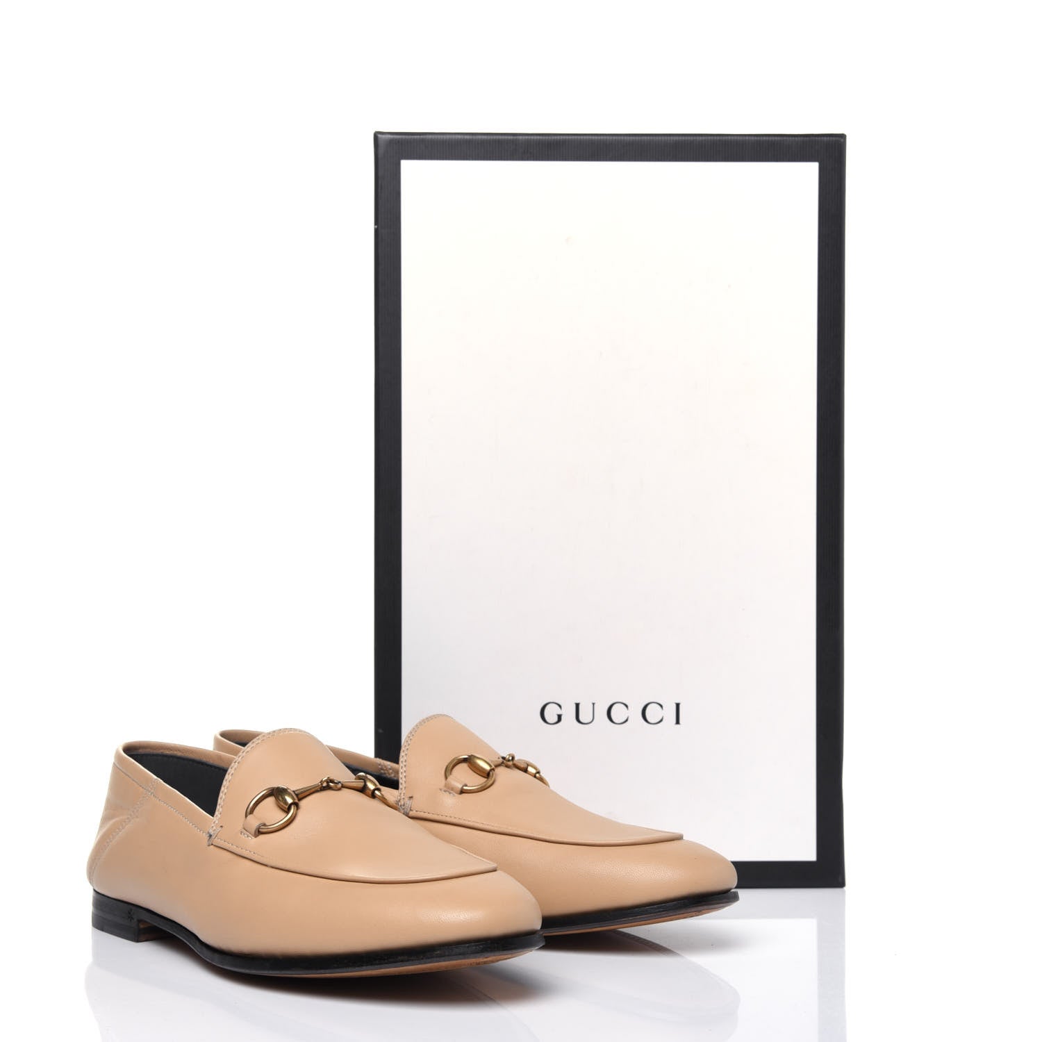 Gucci Lambskin Womens Brixton Horsebit Loafers 35.5 Wheat 9 of 9