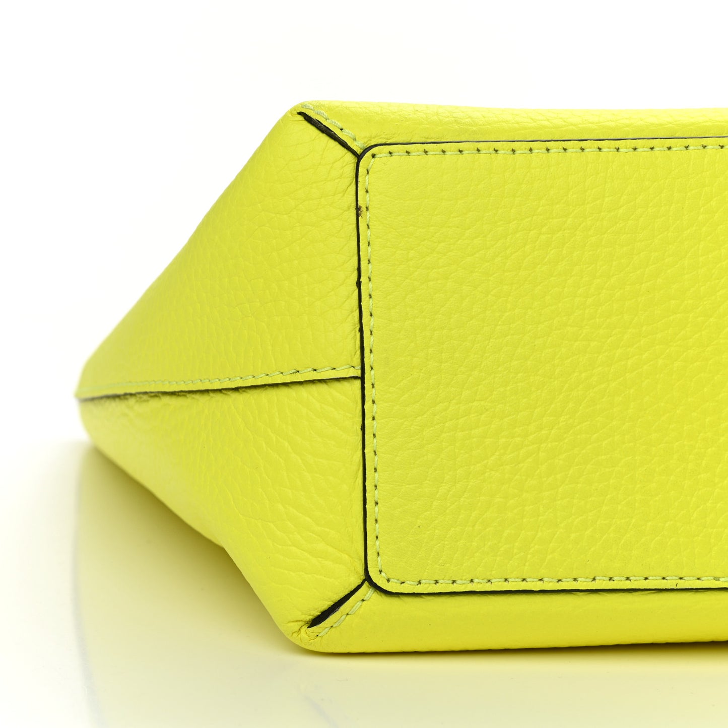 Grainy Calfskin Remington Tote Neon Yellow