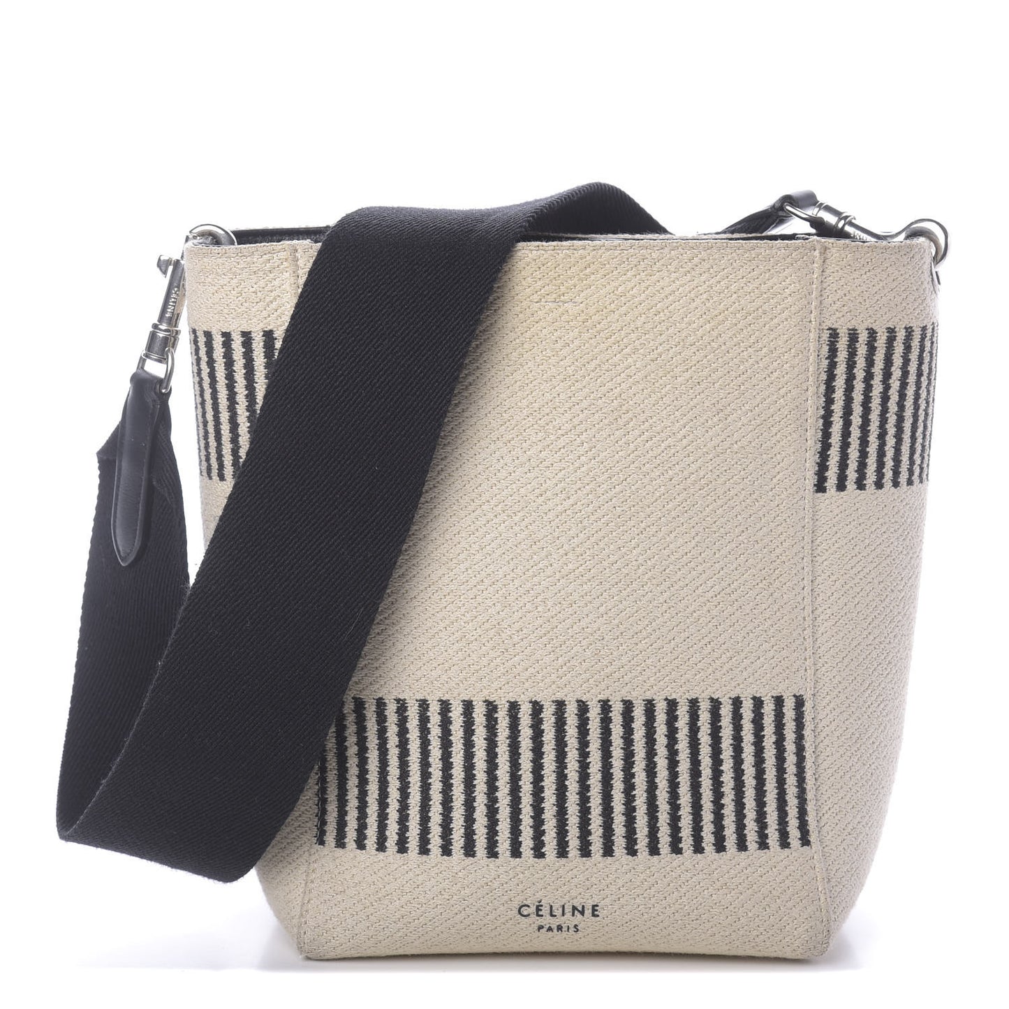 Textured Canvas Small Sangle Bucket Bag Natural