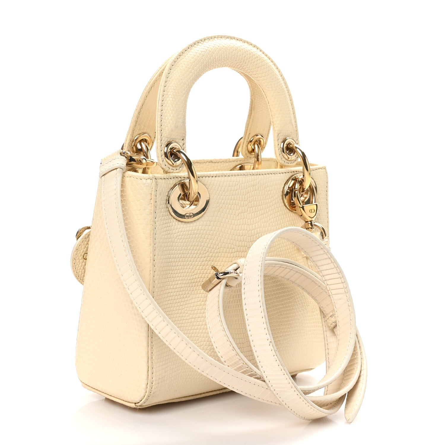 Christian Dior Lizard Mini Lady Dior White 3 of 11