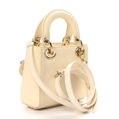 Christian Dior Lizard Mini Lady Dior White 3 of 11