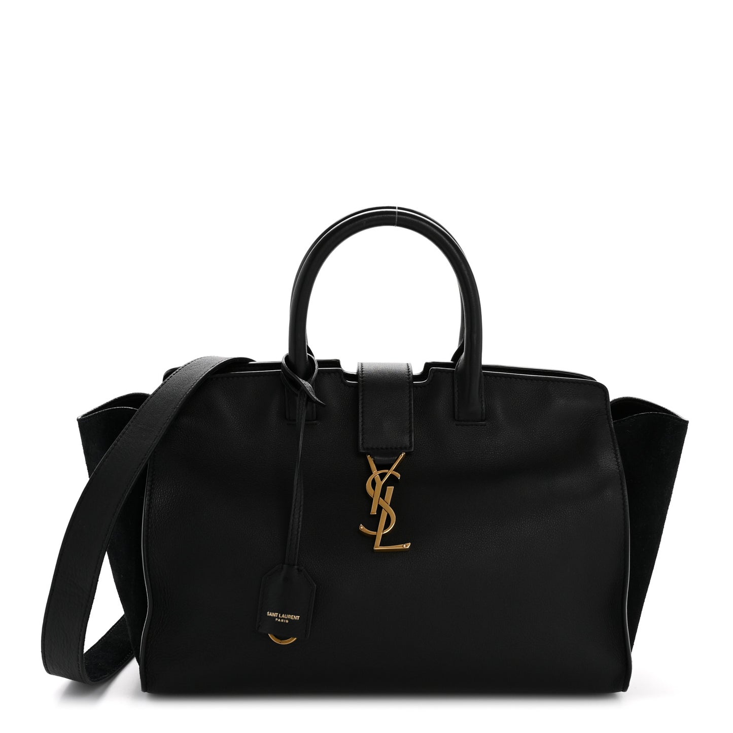 Calfskin Suede Small Monogram Downtown Cabas Black