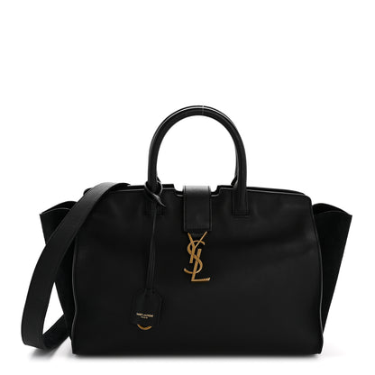 Saint Laurent Calfskin Suede Small Monogram Downtown Cabas Black 1 of 12