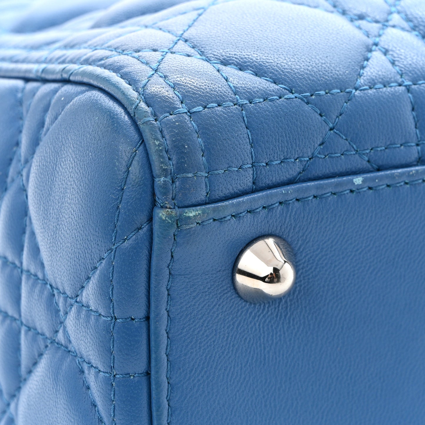 Lambskin Cannage Large Lady Dior Blue