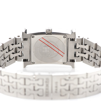 Hermes Stainless Steel Diamond Pink Mother of Pearl 21mm Heure H Hour Quartz Watch 4 of 6