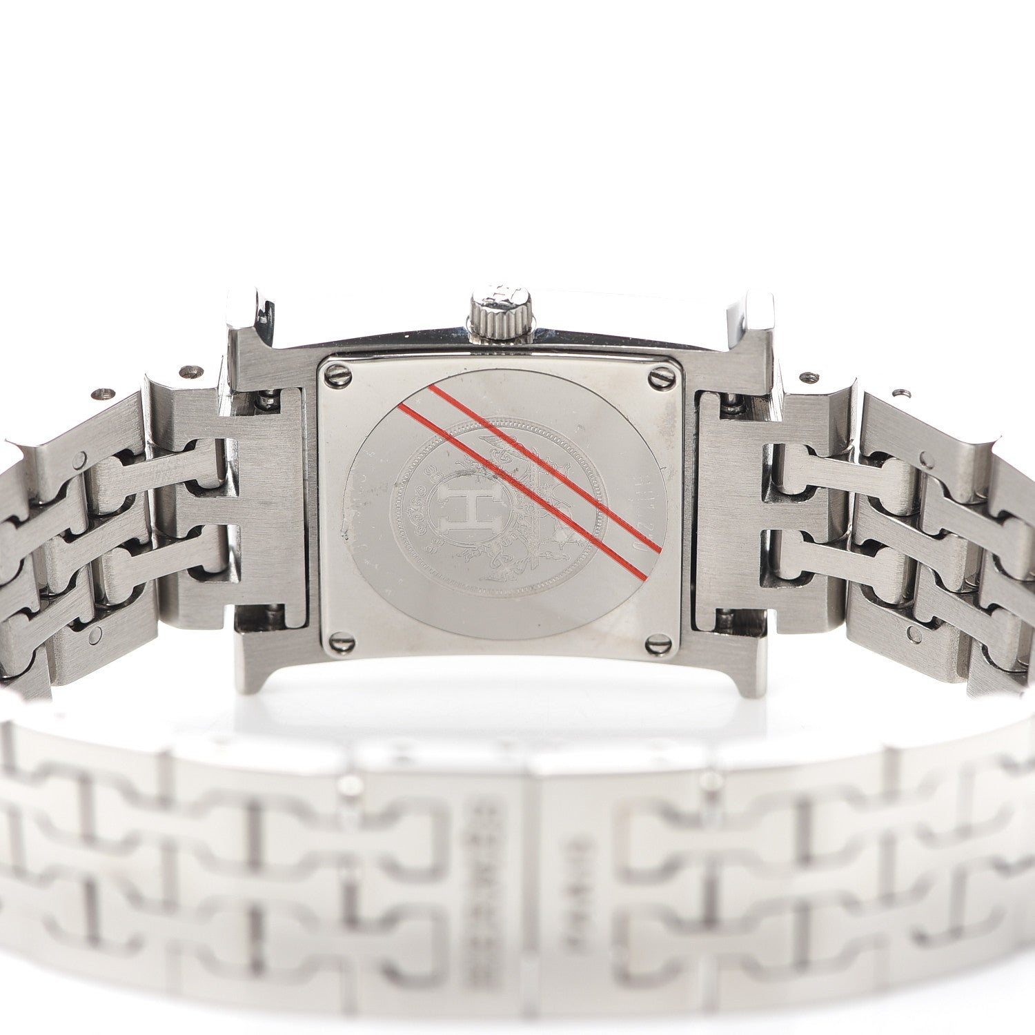 Hermes Stainless Steel Diamond Pink Mother of Pearl 21mm Heure H Hour Quartz Watch 4 of 6