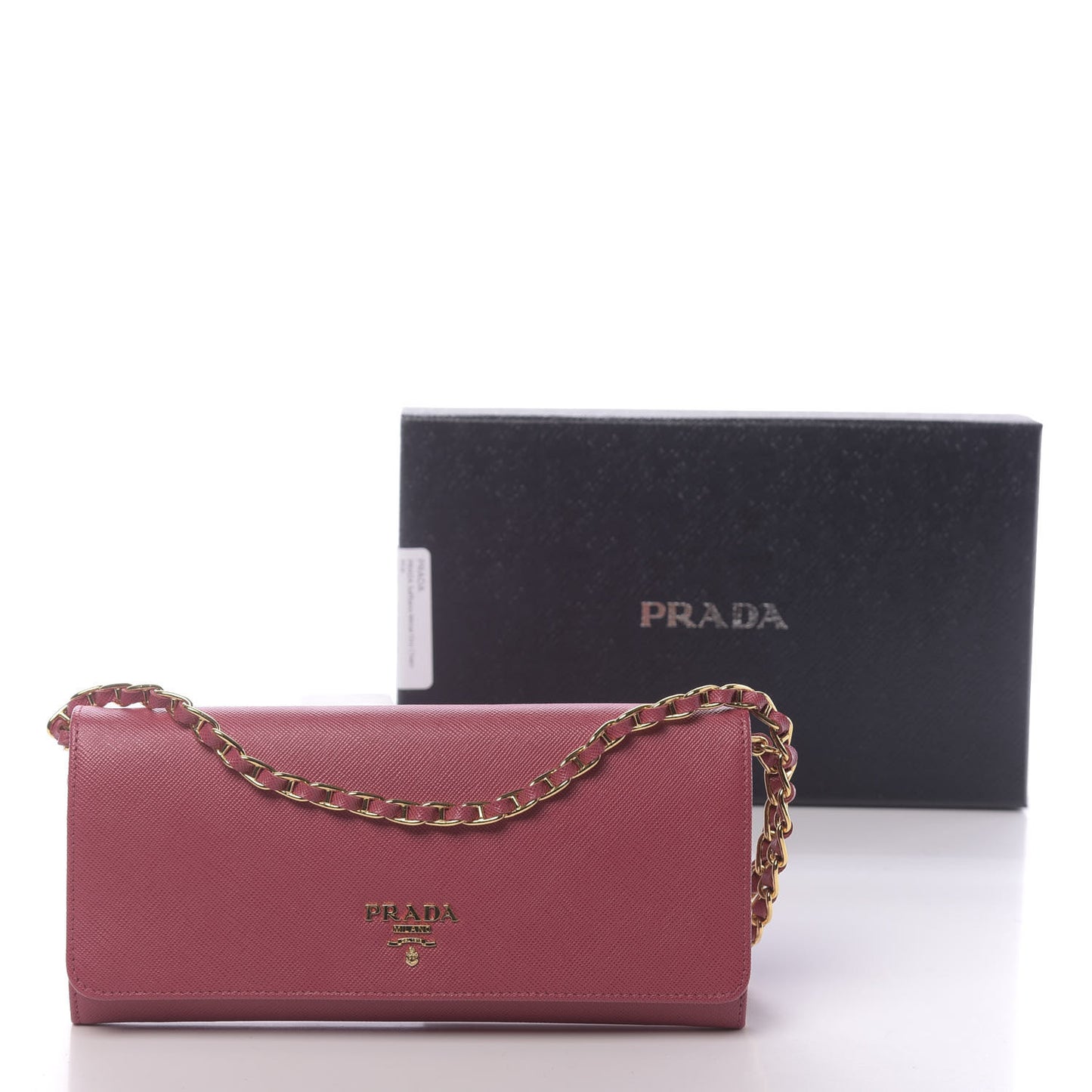 Saffiano Metal Oro Chain Wallet Peonia