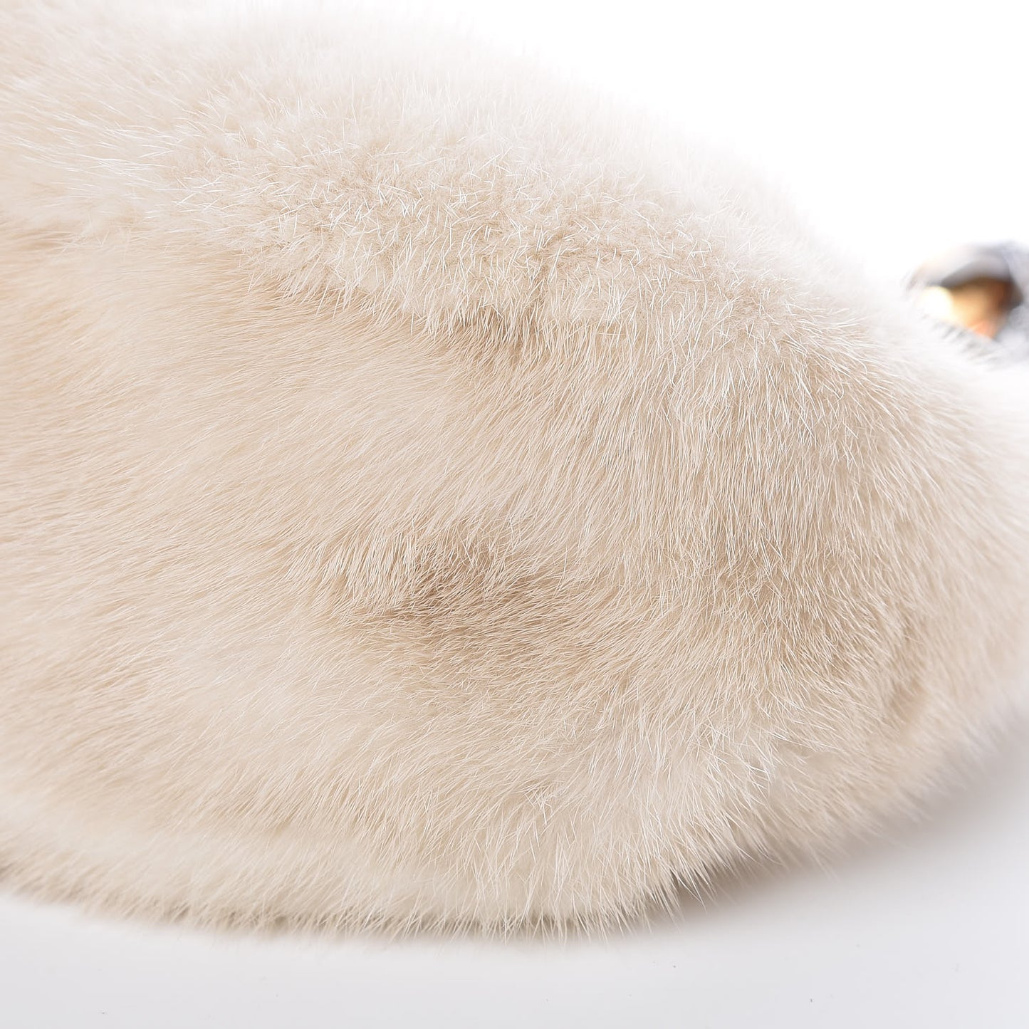 Rabbit Fur Lizard Crystal Shoulder Bag Avorio