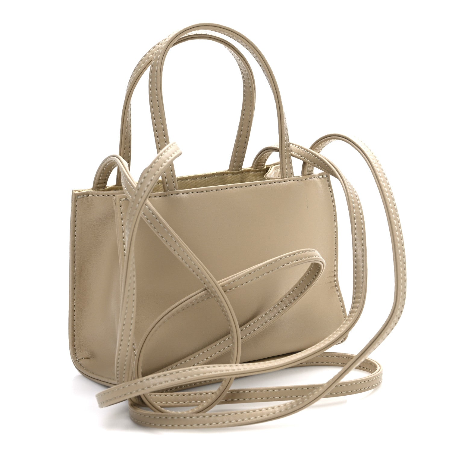 Telfar Vegan Leather Small Shopping Bag Cream 3 of 11