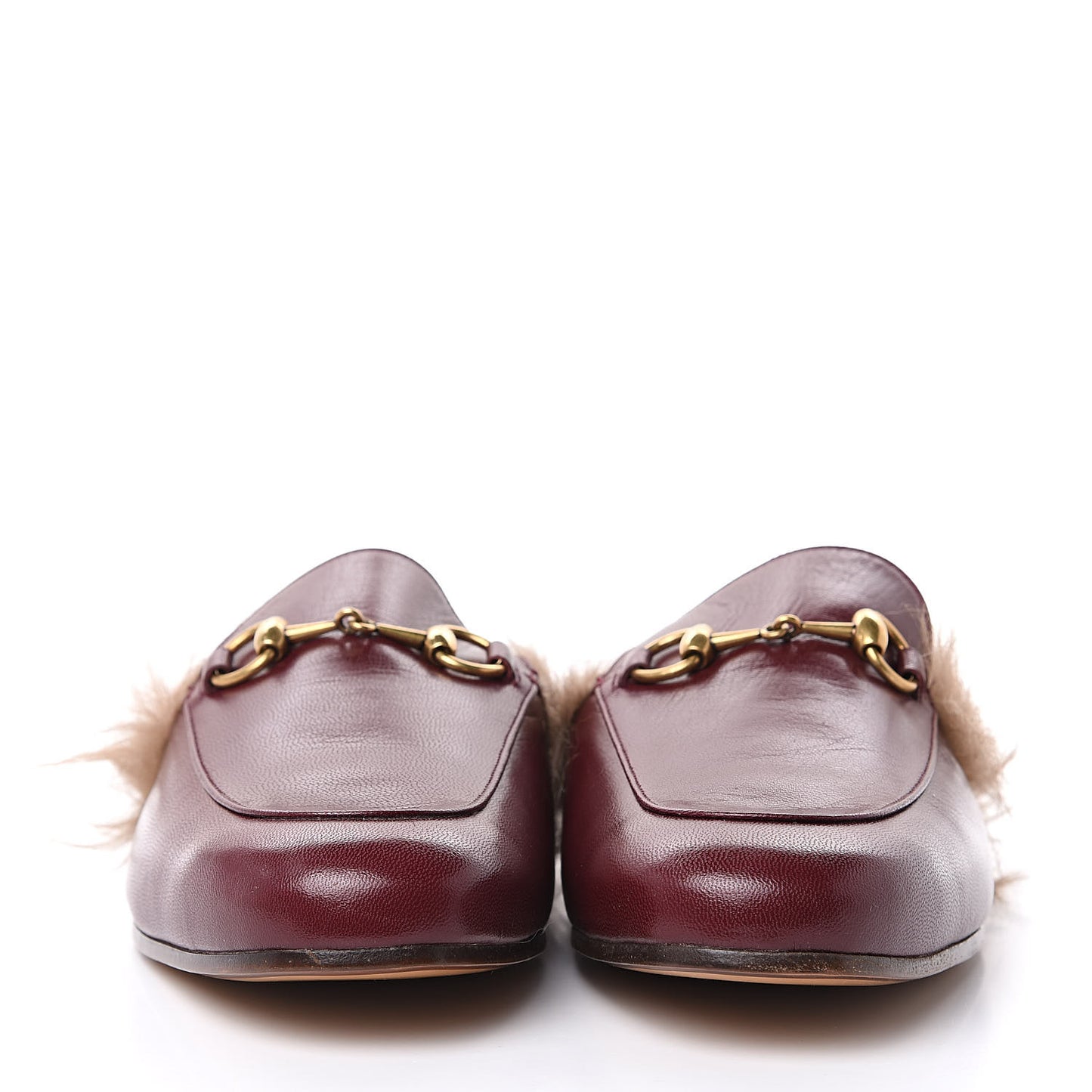 Malaga Kid Fur Mens Princetown Slippers 7.5 Vintage Bordeaux