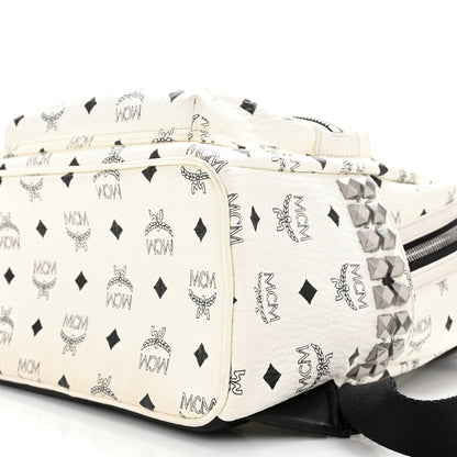 MCM Visetos Small Side Stud Stark Backpack White 10 of 10