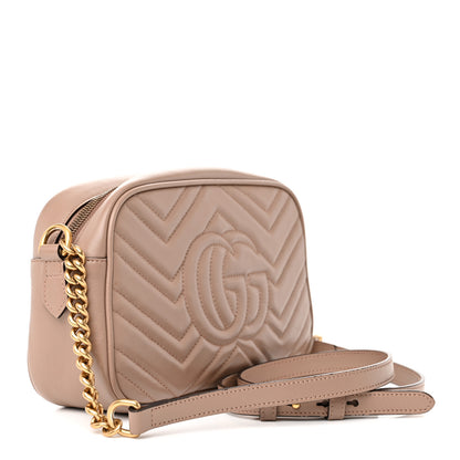 Gucci Calfskin Matelasse Small GG Marmont Chain Shoulder Bag Porcelain Rose 2 of 10