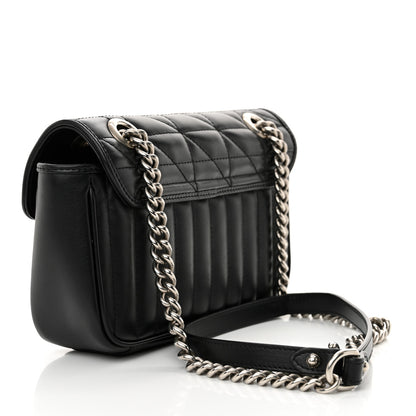 Gucci Calfskin Matelasse Aria Mini GG Marmont Shoulder Bag Black 3 of 14