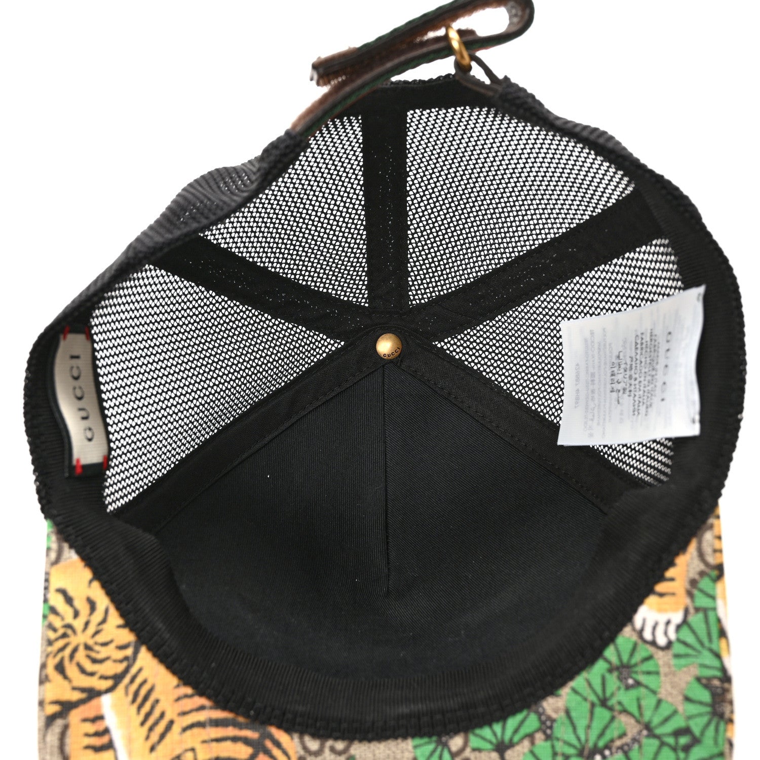 Gucci GG Supreme Monogram Bengal Print Baseball Hat 58 Beige Yard 7 of 9