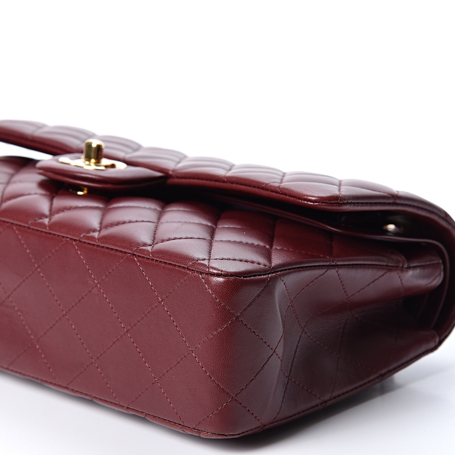 Chanel Lambskin Quilted Medium Double Flap Burgundy 9 of 9