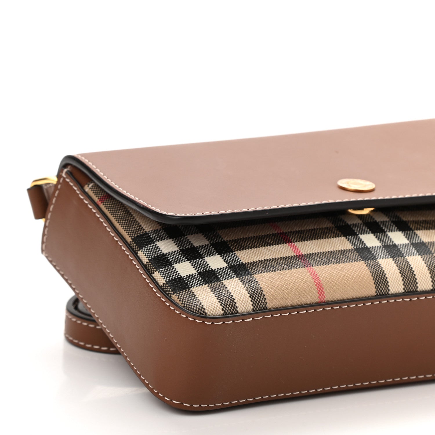Burberry Calfskin Vintage Check Penny Bag Archive Beige Tan 10 of 12