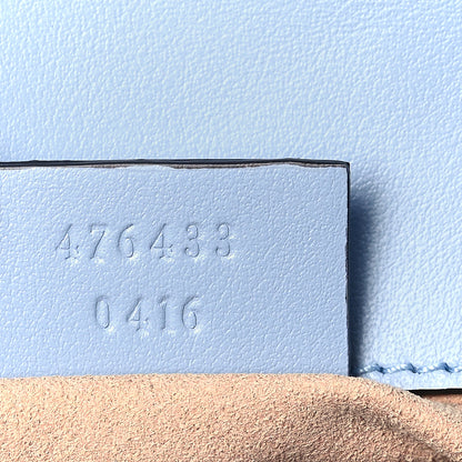 Gucci Calfskin Matelasse Super Mini GG Marmont Shoulder Bag Porcelain Light Blue 7 of 9