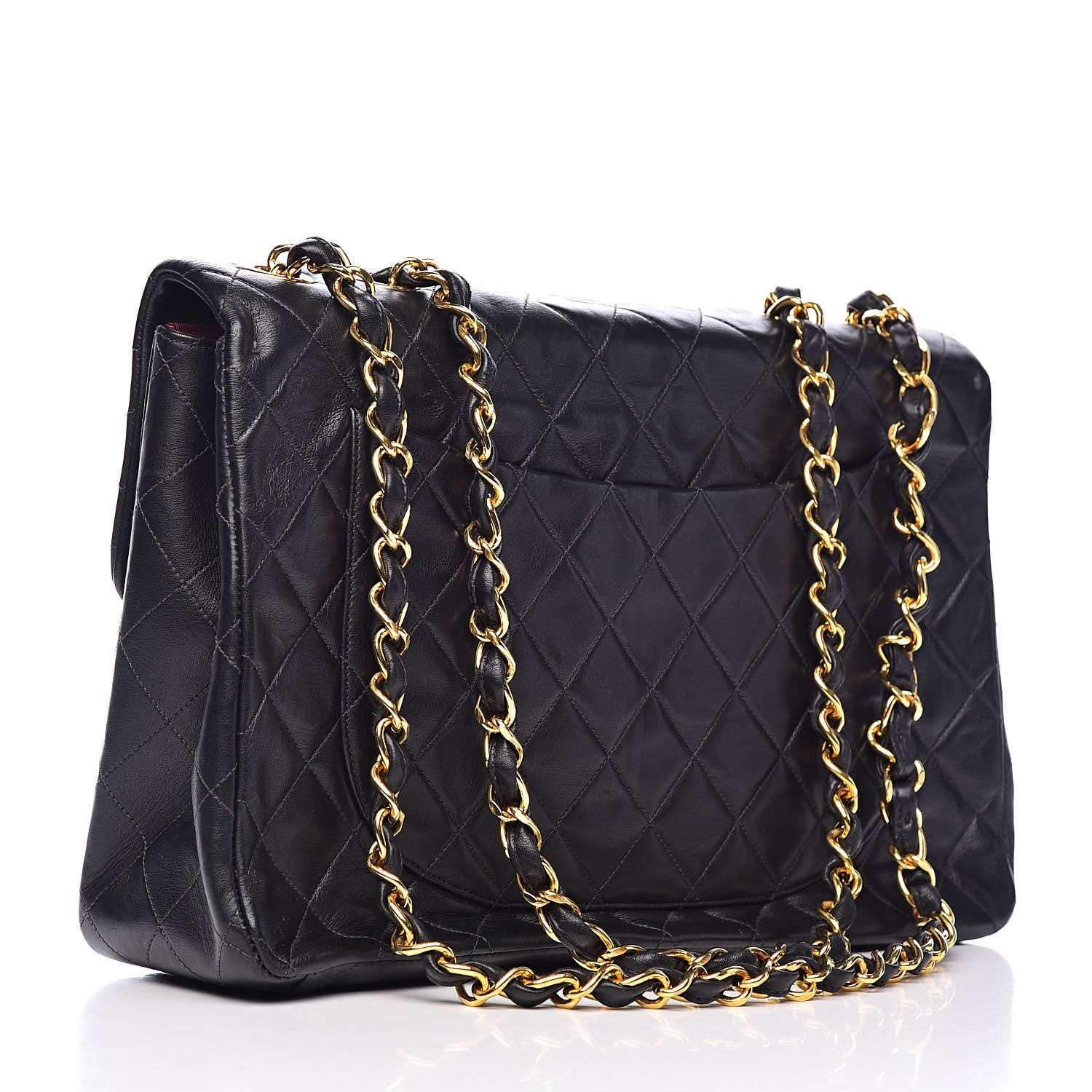 Chanel Lambskin Quilted XL Jumbo Single Flap Black 3 of 11