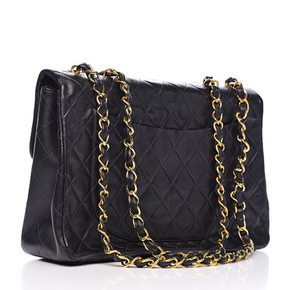 Chanel Lambskin Quilted XL Jumbo Single Flap Black 3 of 11