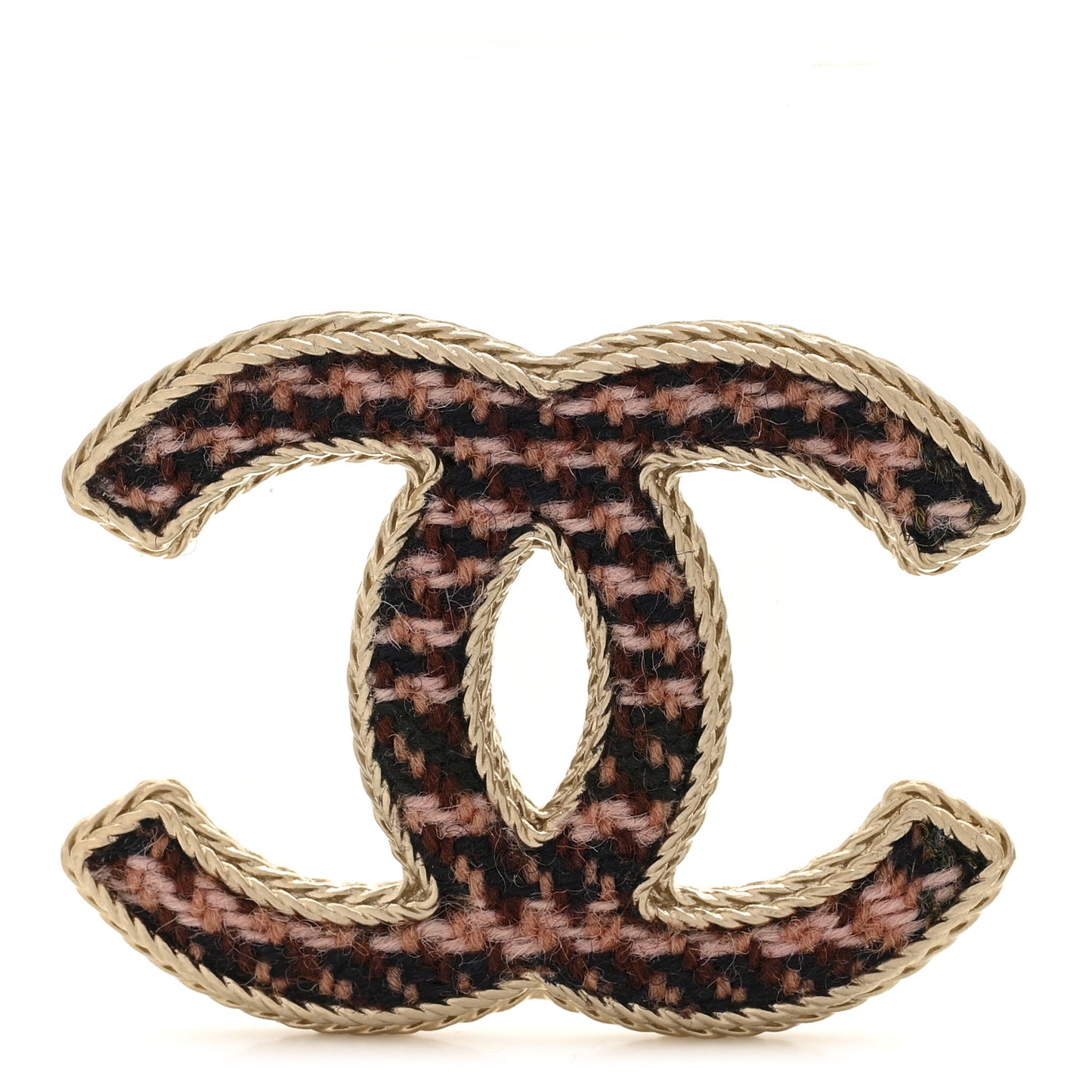 Tweed CC Brooch Gold Multicolor