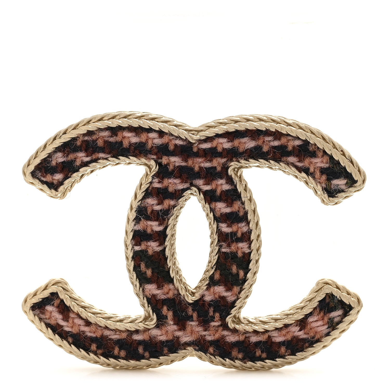 Chanel Tweed CC Brooch Gold Multicolor 1 of 4
