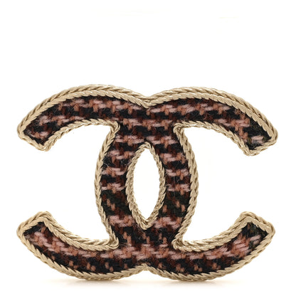 Chanel Tweed CC Brooch Gold Multicolor 1 of 4