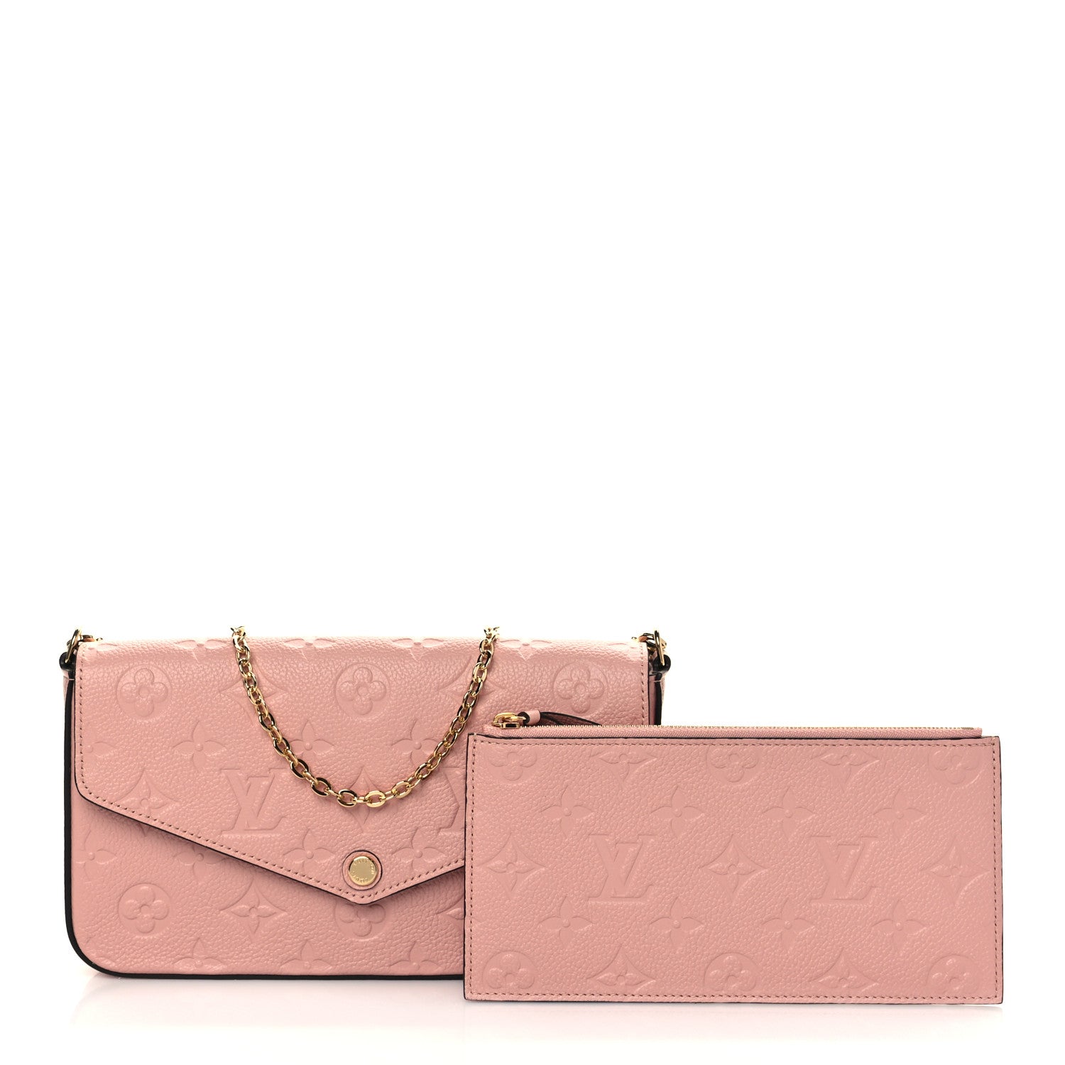 Louis Vuitton Empreinte Pochette Felicie Chain Wallet Rose Poudre 1 of 7