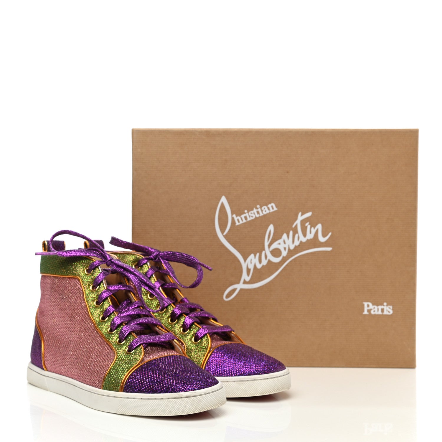 Christian Louboutin Bip Bip Glitter Womens Orlato Flat Sneakers 37 Multicolor 12 of 12